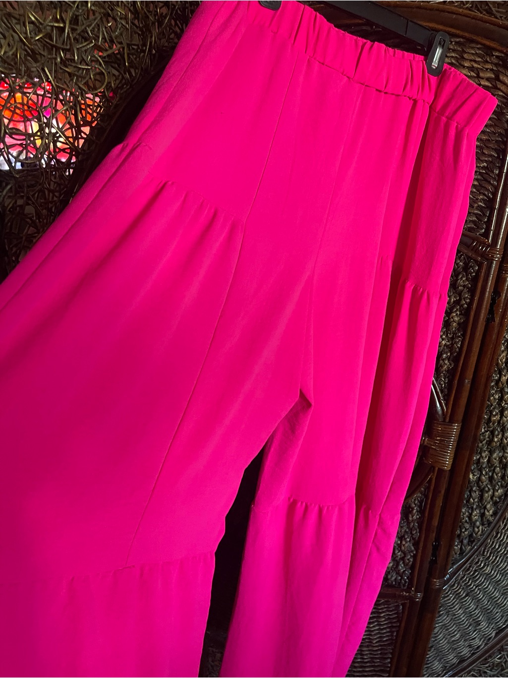 Cato Hot Pink Tiered Wide-Leg Pants